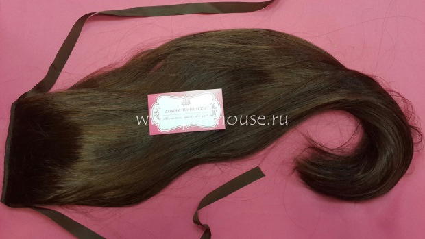 Фото Накладной искусственный хвост на ленте 65 см Цвет 33АО красное дерево - магазин  "Домик Принцессы"