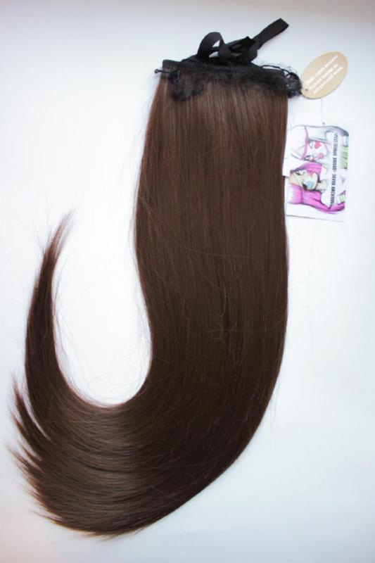 Фото Хвост на ленте термо арт.Stella цвет 30 темный каштан - магазин  "Домик Принцессы"