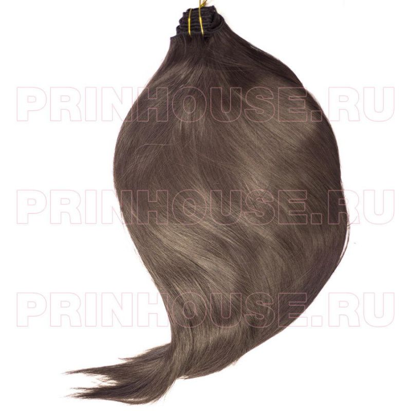 Фото Волосы на заколках искусственные 8 лент термо цвет 6О шоколад длина 45см - магазин  "Домик Принцессы"