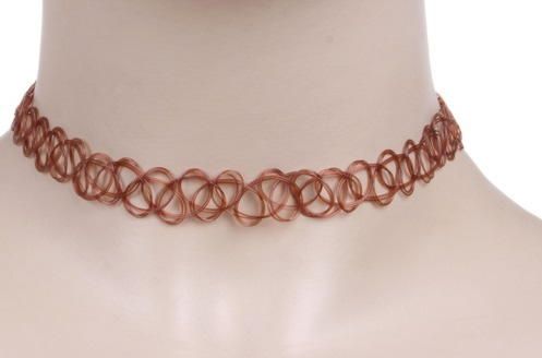 Фото Чокер татуировка цвет коричневый - магазин  "Домик Принцессы"