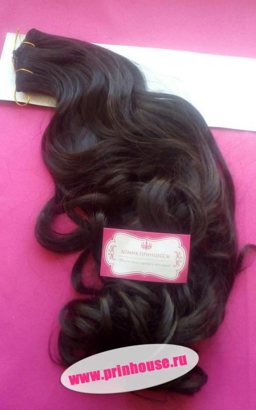 Фото Волосы искусственные канекалон термо на заколках 8 лент 65см локоны Цвет 3 - магазин  "Домик Принцессы"