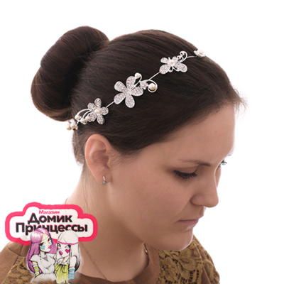 Фото Аксессуар для причёски "Цветы и бабочки" арт.1211322 - магазин  "Домик Принцессы"