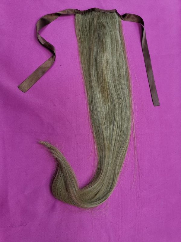 Фото Накладной хвост из натуральных волос на ленте 60cм цвет 16 - магазин  "Домик Принцессы"