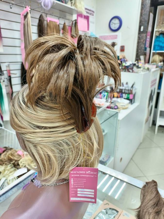 Фото Хвост фонтан на крабе цвет 12.0 теплый русый - магазин  "Домик Принцессы"