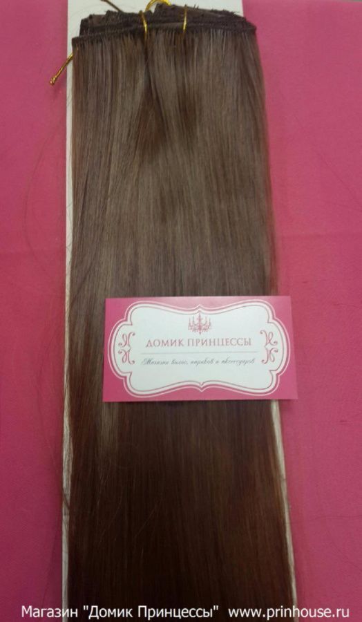 Фото Волосы на заколках искусственные прямые 8 лент 45см оттенок 30 медно-рыжий - магазин  "Домик Принцессы"