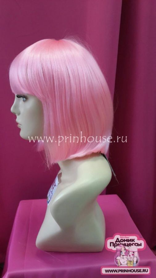Фото Парик каре цвет розовый - магазин  "Домик Принцессы"