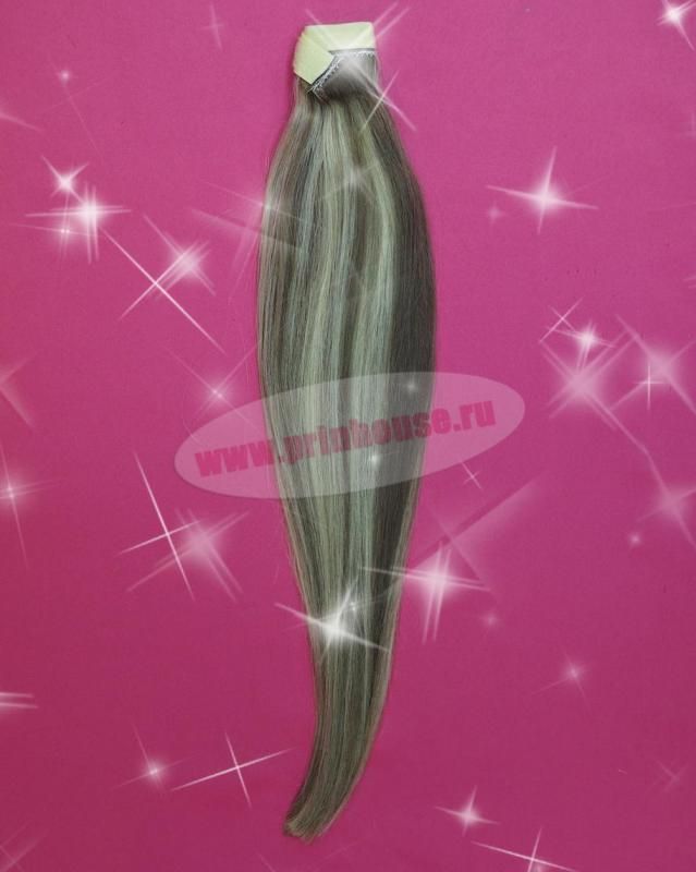 Фото Накладной хвост из натуральных волос на ленте 40cм цвет №P18/613 - магазин  "Домик Принцессы"
