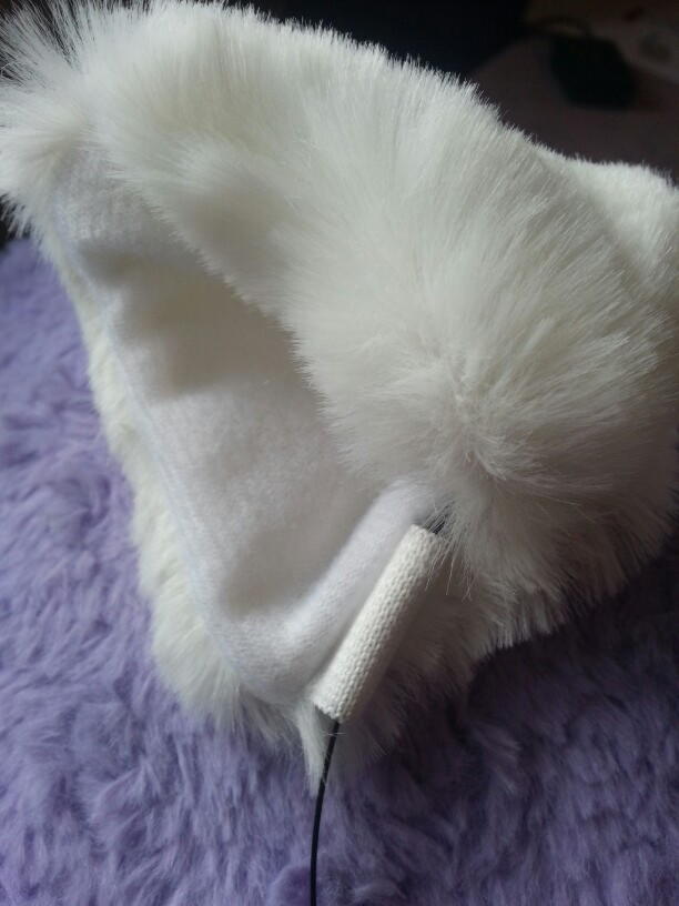 Фото Меховые ушки на ободке белые - магазин  "Домик Принцессы"