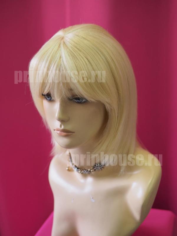 Фото Парик из натуральных волос каре с челкой цвет 613 блонд - магазин  "Домик Принцессы"