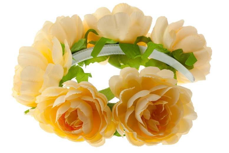 Фото Ободок цветочный бежево-оранжевый - магазин  "Домик Принцессы"