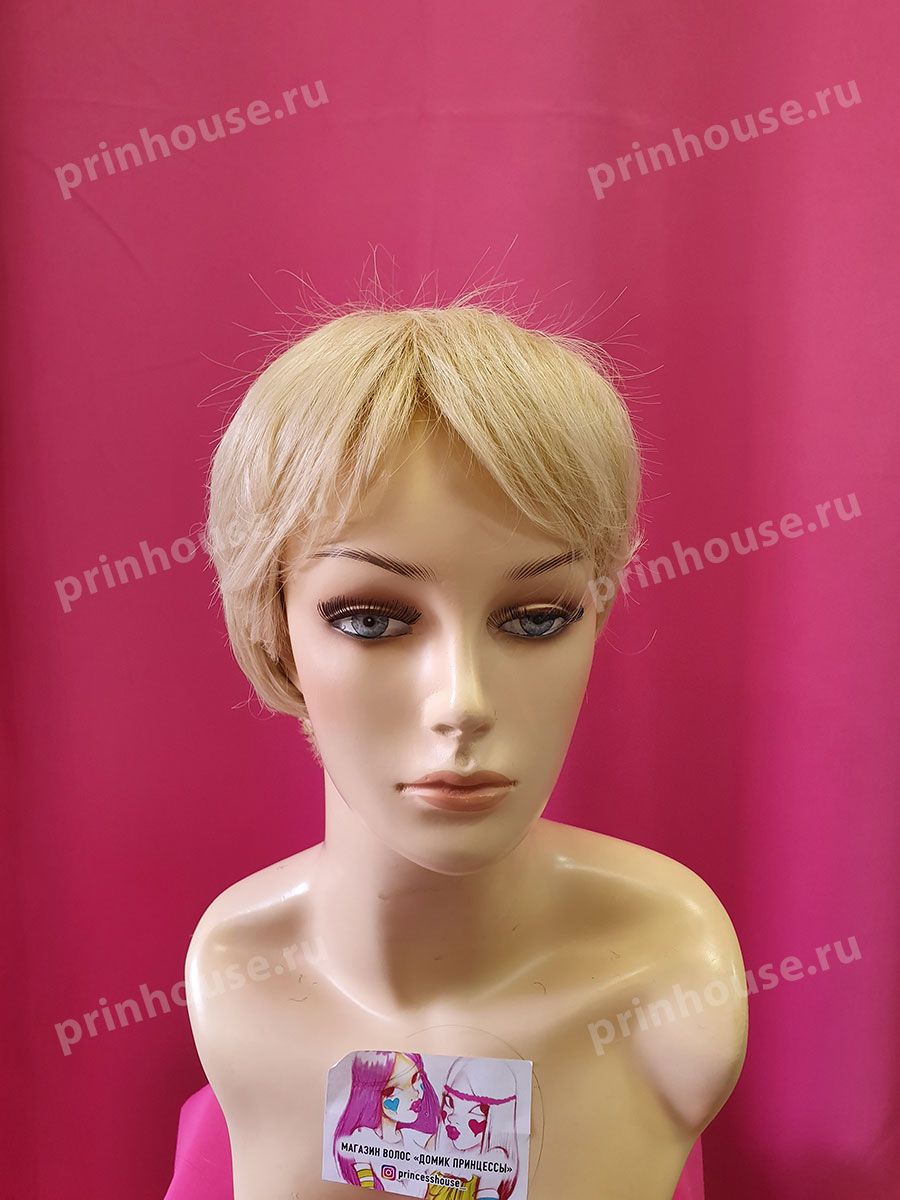 Фото Парик термо короткая стрижка с чёлкой блонд 24bt613 - магазин  "Домик Принцессы"