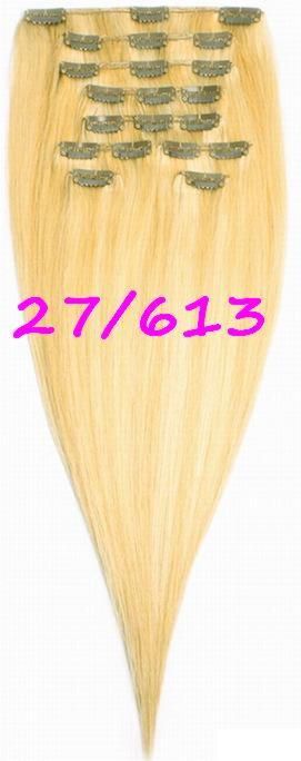 Фото Волосы на заколках натуральные Макси-комплект №27/613 мелированный блонд 180 грамм 50см - магазин  "Домик Принцессы"