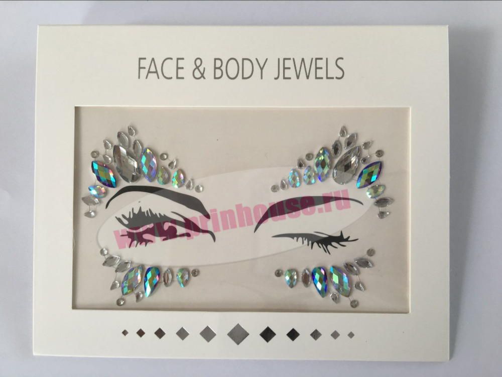 Фото Украшения стразы на лицо и тело FACE&BODY бирюзовые - магазин  "Домик Принцессы"