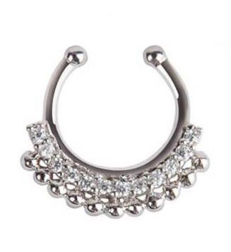 Фото Септум пирсинг-обманка для носа серебряная - магазин  "Домик Принцессы"