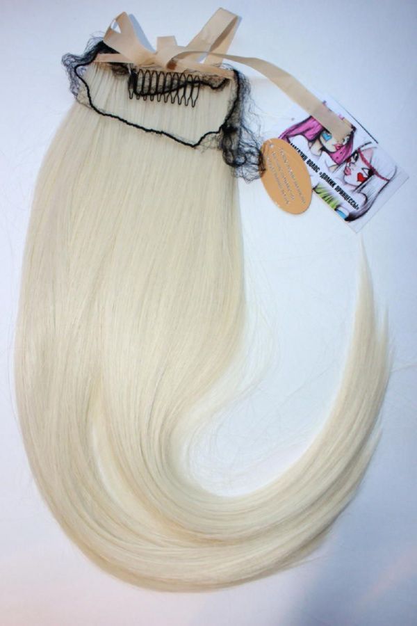 Фото Хвост на ленте термо арт.Stella цвет 122 светлый блонд - магазин  "Домик Принцессы"