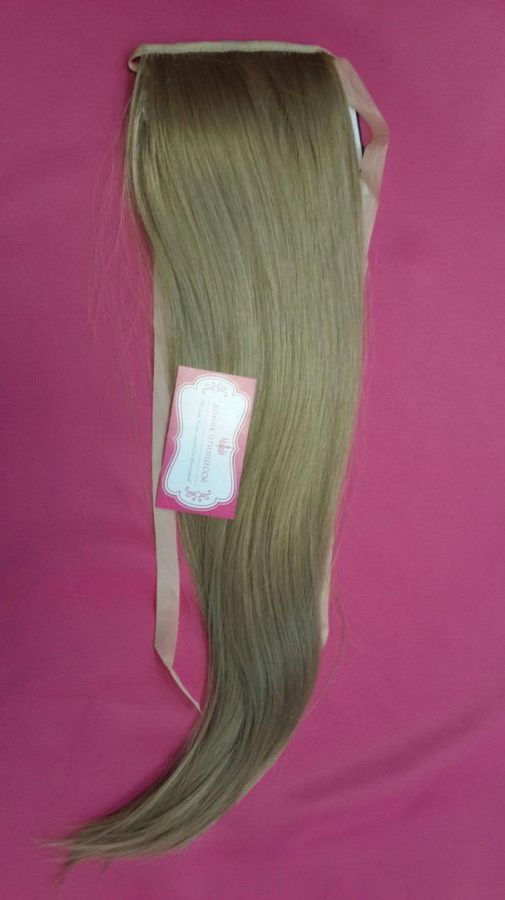 Фото Накладной искусственный хвост 50см цвет мягкий русый16О - магазин  "Домик Принцессы"