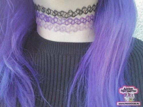 Фото Чокер татуировка цвет сиреневый - магазин  "Домик Принцессы"