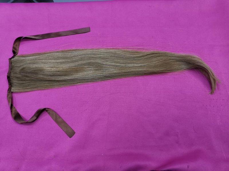 Фото Накладной хвост из натуральных волос на ленте 60cм цвет 16 - магазин  "Домик Принцессы"