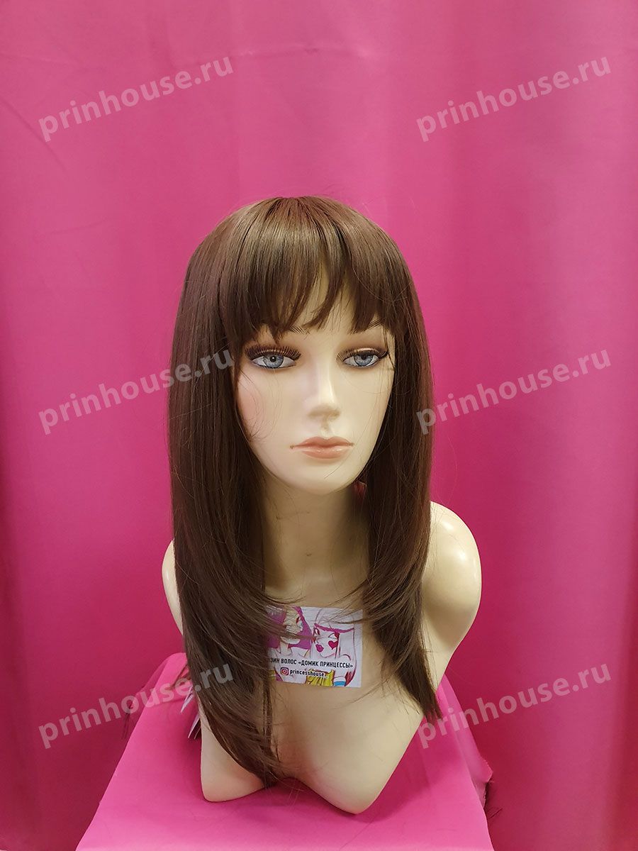 Фото Парик термо средней длины с челкой цвет шатен 12 - магазин  "Домик Принцессы"