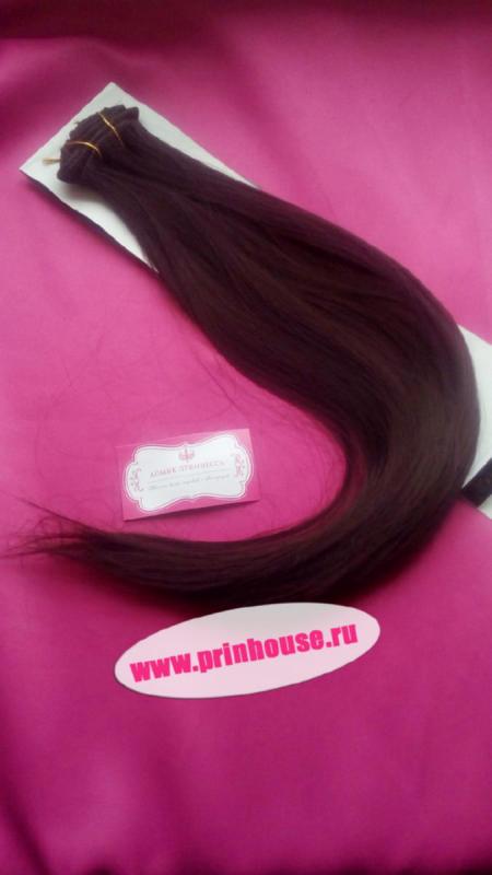 Фото Волосы на заколках искусственные 8 лент термо цвет V7 вишневый длина 60см - магазин  "Домик Принцессы"