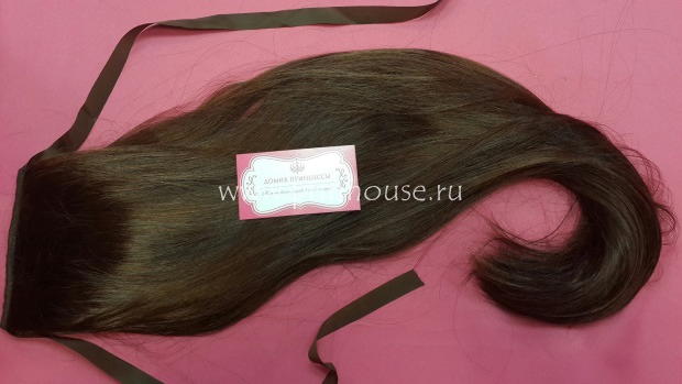 Фото Накладной искусственный хвост на ленте 65 см Цвет 33АО красное дерево - магазин  "Домик Принцессы"