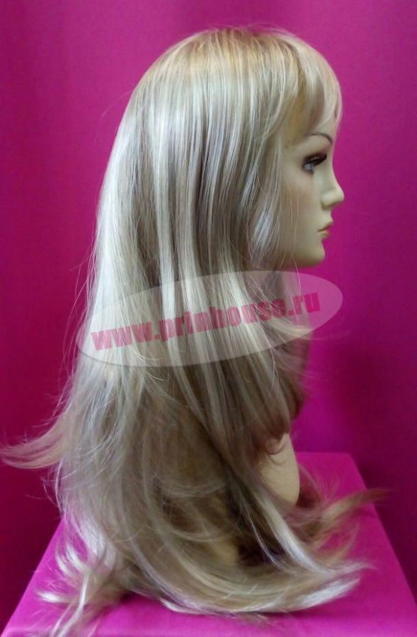Фото Парик волнистый длинный с челкой цвет блонд z-l16/613 - магазин  "Домик Принцессы"