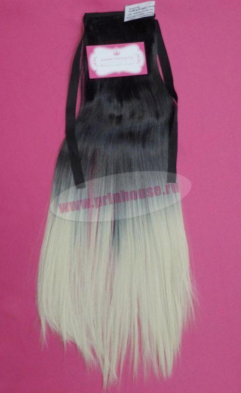 Фото Хвост искусственный на ленте омбре цвет BlackT613 - магазин  "Домик Принцессы"